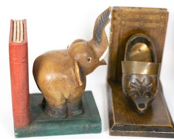 Presse-papier (4) - Bookend - Hout, 4 vintage houten