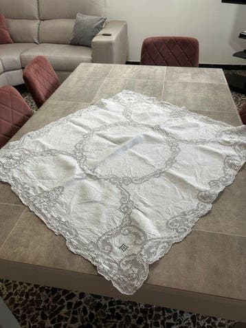 Tovaglietta sfilato siciliano a mano - Handdoek - 80 cm - 80