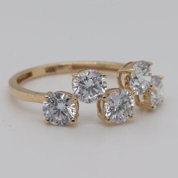 Zonder minimumprijs - Ring - 14 karaat Geel goud - 2.02ct., Nieuw