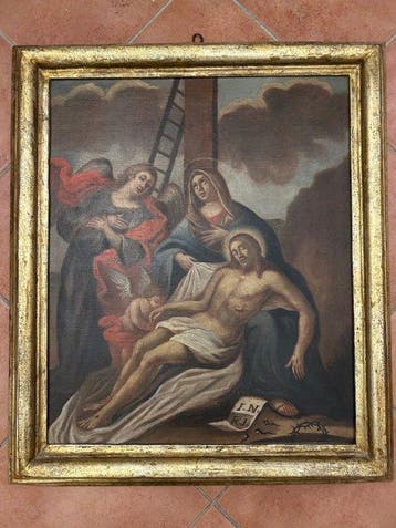École italienne (XX) - Compianto sul cristo morto (Pietà), Antiek en Kunst
