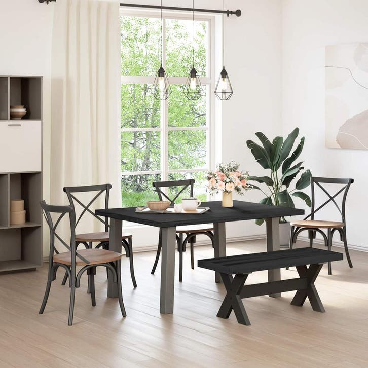 vidaXL Eetbank NOAIN 120 x 41 x 45 cm Massief grenenhout, Huis en Inrichting, Stoelen, Nieuw, Verzenden