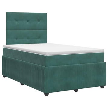 vidaXL Boxspringbed met matras Donkergroen 120 x 190 cm, Verzenden, Nieuw