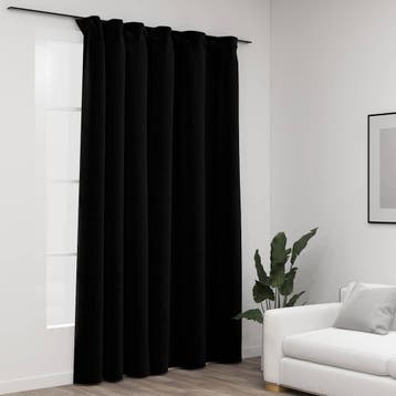 vidaXL Gordijn linnen-look verduisterend met haken 290x245, Verzenden, Nieuw