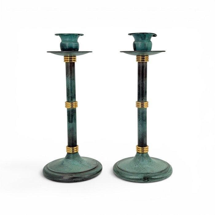 Kandelaber (2) - Gepatineerd brons - Art Deco, Antiek en Kunst, Curiosa en Brocante
