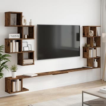 vidaXL Wandgemonteerd TV Rek Oud hout 160 x 15 x 94 cm, Verzenden