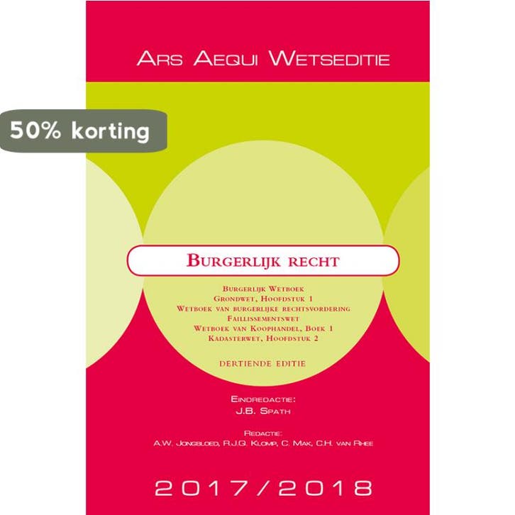 Burgerlijk recht 2017/2018 9789069169736, Livres, Science, Envoi