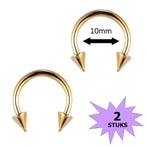 Fako Bijoux - Circular Barbell Piercing - Hoefijzer Spike -, Verzenden, Nieuw