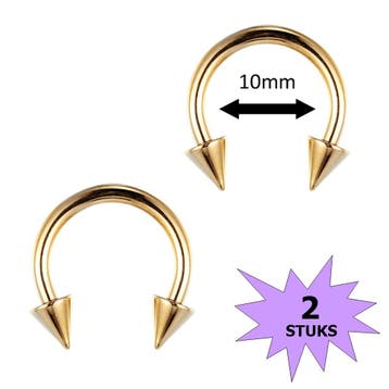 Fako Bijoux - Circular Barbell Piercing - Hoefijzer Spike -, Verzenden