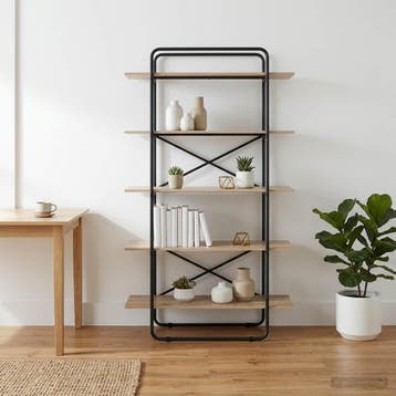 vidaXL Boekenplank 5-laags 100 x 35 x 175,5 cm PB Sonoma, Huis en Inrichting, Verzenden, Nieuw