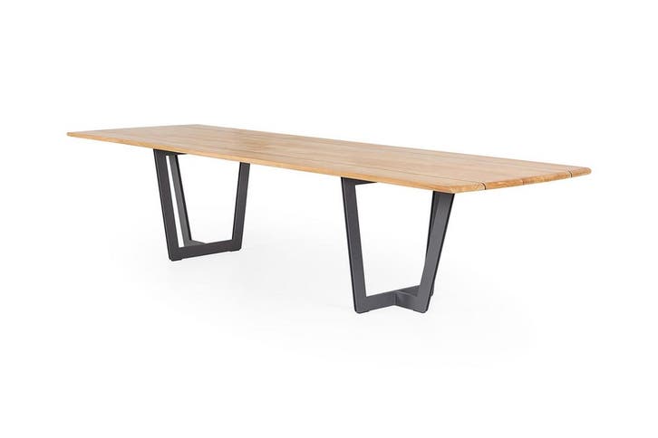 Suns Palermo tuintafel met teak blad 280 x 100 cm |, Tuin en Terras, Tuinsets en Loungesets