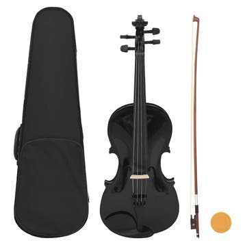 vidaXL Vioolset met strijkstok en kinsteun 4/4 zwart, Muziek en Instrumenten, Verzenden, Nieuw