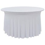 vidaXL 2 st Tafelhoezen stretch met rok 180x74 cm wit, Verzenden, Nieuw
