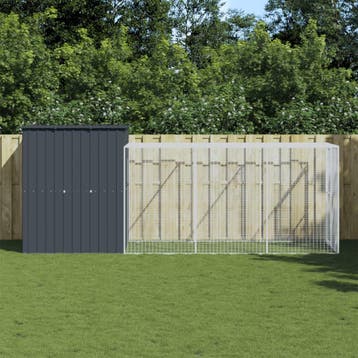 vidaXL Kippenhok met ren 165x455x181 cm gegalvaniseerd staal, Verzenden, Nieuw