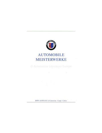 1993 BMW ALPINA B3 BROCHURE DUITS, Nieuw