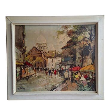 François Claver (1918–1961) - Place du Tertre en de, Antiquités & Art