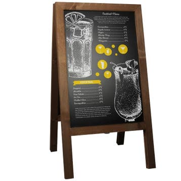 Krijtstoepbord Steigerhout Bruin 46x80 cm, Verzenden