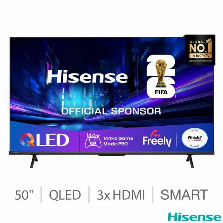 Hisense 50E78QTUKPRO - 50 inch - 4K QLED - 144Hz - Smart TV, TV, Hi-fi & Vidéo, Télévisions, Enlèvement ou Envoi