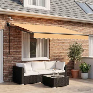 vidaXL Elektrisch Uitschuifbare Zonneluifel Zand, Tuin en Terras, Verzenden, Nieuw