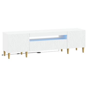 vidaXL LED tv-meubel Wit Bewerkt hout, Verzenden