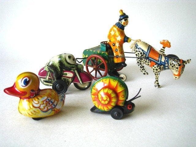Lehmann - Diverses motos-jouets en tôle. - Jouet en étain à, Antiquités & Art, Antiquités | Jouets