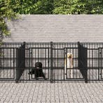 vidaXL Hondenkennel voor buiten 15,02 m² staal, Verzenden, Nieuw