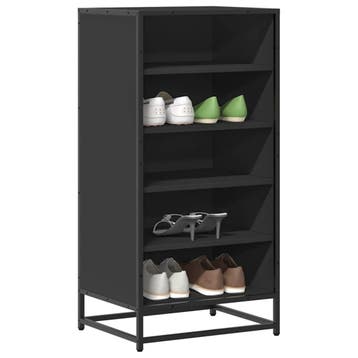 vidaXL Schoenenrek 48x38x97,5 cm bewerkt hout zwart, Verzenden