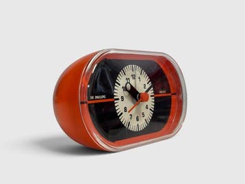 Bureauklok - Philips HR 5283 – Orange Space Age Electric, Antiek en Kunst