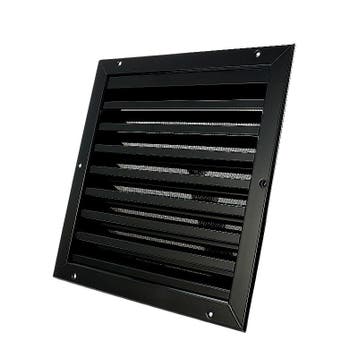 Buitenmuurrooster aluminium (LxH) 300x300mm - Zwart, Verzenden, Nieuw