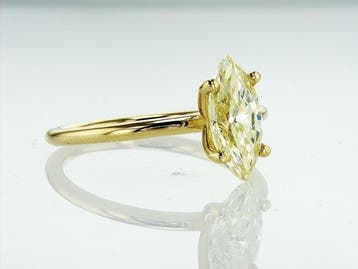 Ring - 14 karaat Geel goud - 1.50ct. tw. Geel Diamant, Handtassen en Accessoires, Nieuw