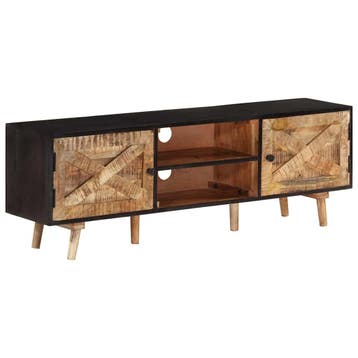 vidaXL Tv-meubel 140x30x46 cm ruw mangohout en massief, Verzenden, Nieuw