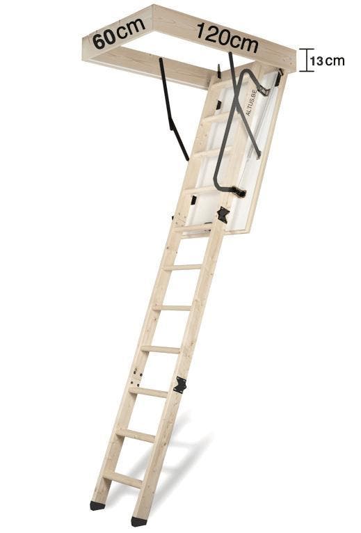 Altrex zoldertrap Woodytrex Superieur 120×60, Doe-het-zelf en Bouw, Ladders en Trappen, 2 tot 4 meter, Opvouwbaar of Inschuifbaar