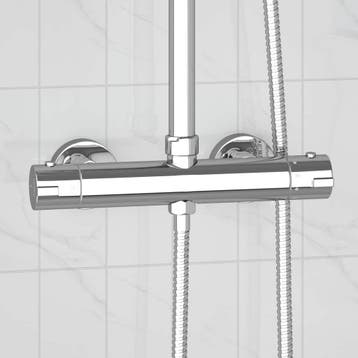 vidaXL Thermostatische douchemixer Roestvrij staal 201 27 x, Doe-het-zelf en Bouw, Sanitair, Verzenden, Nieuw