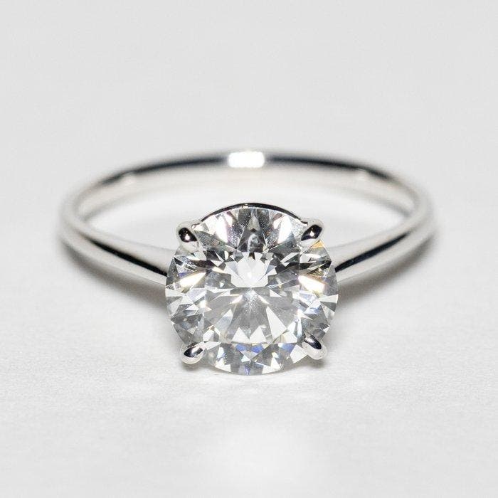 Verlovingsring - 14 karaat Witgoud - 3.13ct. tw. Diamant, Bijoux, Sacs & Beauté, Bijoux anciens