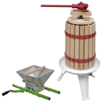 vidaXL 2-delige Fruit- en wijnpers met stamperset, Hobby en Vrije tijd, Verzenden, Nieuw