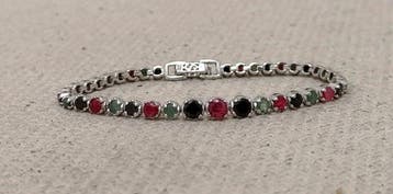 Sans prix de réserve - Bracelet de tennis Argent, Rubis,, Bijoux, Sacs & Beauté, Bijoux anciens