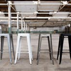 Industriële barkruk | Metalen zwarte kruk | Stapelbaar, Huis en Inrichting, Verzenden, 60 tot 90 cm, Nieuw, 1 kruk