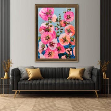 Brooksby - Wild Pink Hollyhocks XL