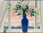 Yves Ganne (1931-2019) - Bouquet à la fenêtre et voiliers.