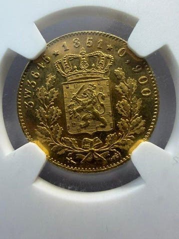 Nederland. Willem III. 5 Gulden 1851