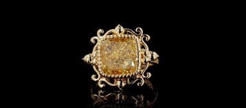 Ring - 14 karaat Geel goud - 8.30ct. tw. Geel Diamant (Fancy