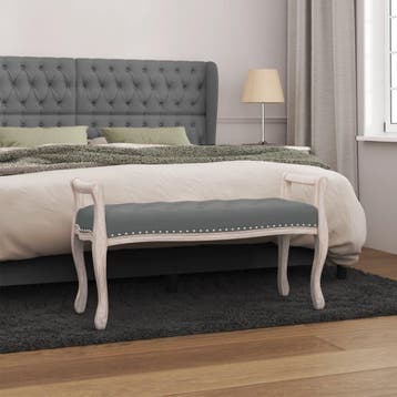 vidaXL Bankje 110x45x60 cm stof donkergrijs, Huis en Inrichting, Verzenden, Nieuw