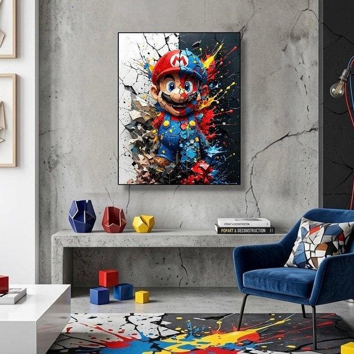 AT9 - [Canvas L] Mario Shattered Reality - Pop Art Tribute, Games en Spelcomputers, Spelcomputers | Overige Accessoires