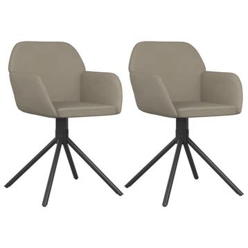Draaibare stoelen lichtgrijs | Tweede kansje | OP = OP, Huis en Inrichting, Twee, Verzenden, Zo goed als nieuw, Stof