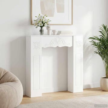 vidaXL Haardombouw Hoogglans Wit 102 x 20 x 102 cm Bewerkt, Verzenden, Nieuw