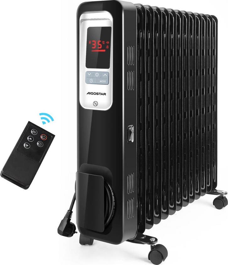 Olieradiator - 2500W Heater - Elektrische kachel - met Therm, Doe-het-zelf en Bouw, Verwarming en Radiatoren, Nieuw, Verzenden