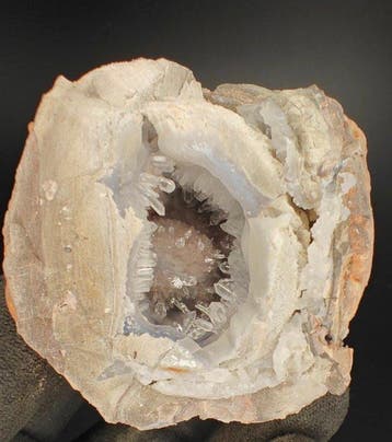 Agata & Quarzo Geode - Hoogte: 7 cm - Breedte: 6 cm- 461 g, Verzamelen, Mineralen en Fossielen