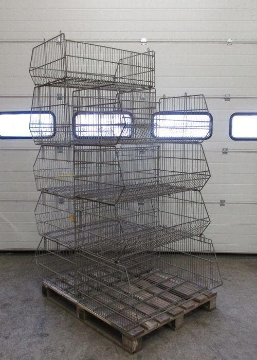Stapelmand, Draadmanden, B96 x D58 x H40cm, gegalvaniseerd, Articles professionnels, Aménagement de Bureau & Magasin | Entrepôt, Rayonnage & Stockage
