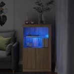 vidaXL Bijzetkast met LED-verlichting bewerkt hout sonoma, Huis en Inrichting, Verzenden, Nieuw