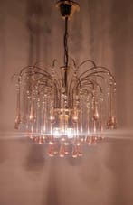 Lustre - Wasserfall Design, lampe à gouttes - Métal, verre