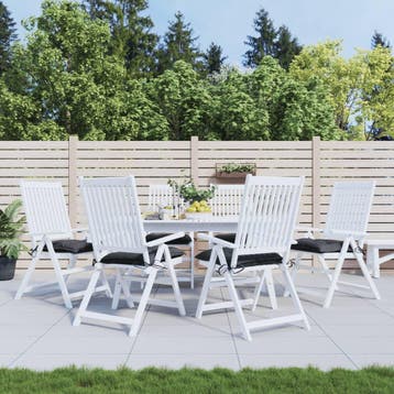 vidaXL Stoelkussens 6 st 40x40x7 cm oxford stof zwart, Huis en Inrichting, Verzenden, Nieuw